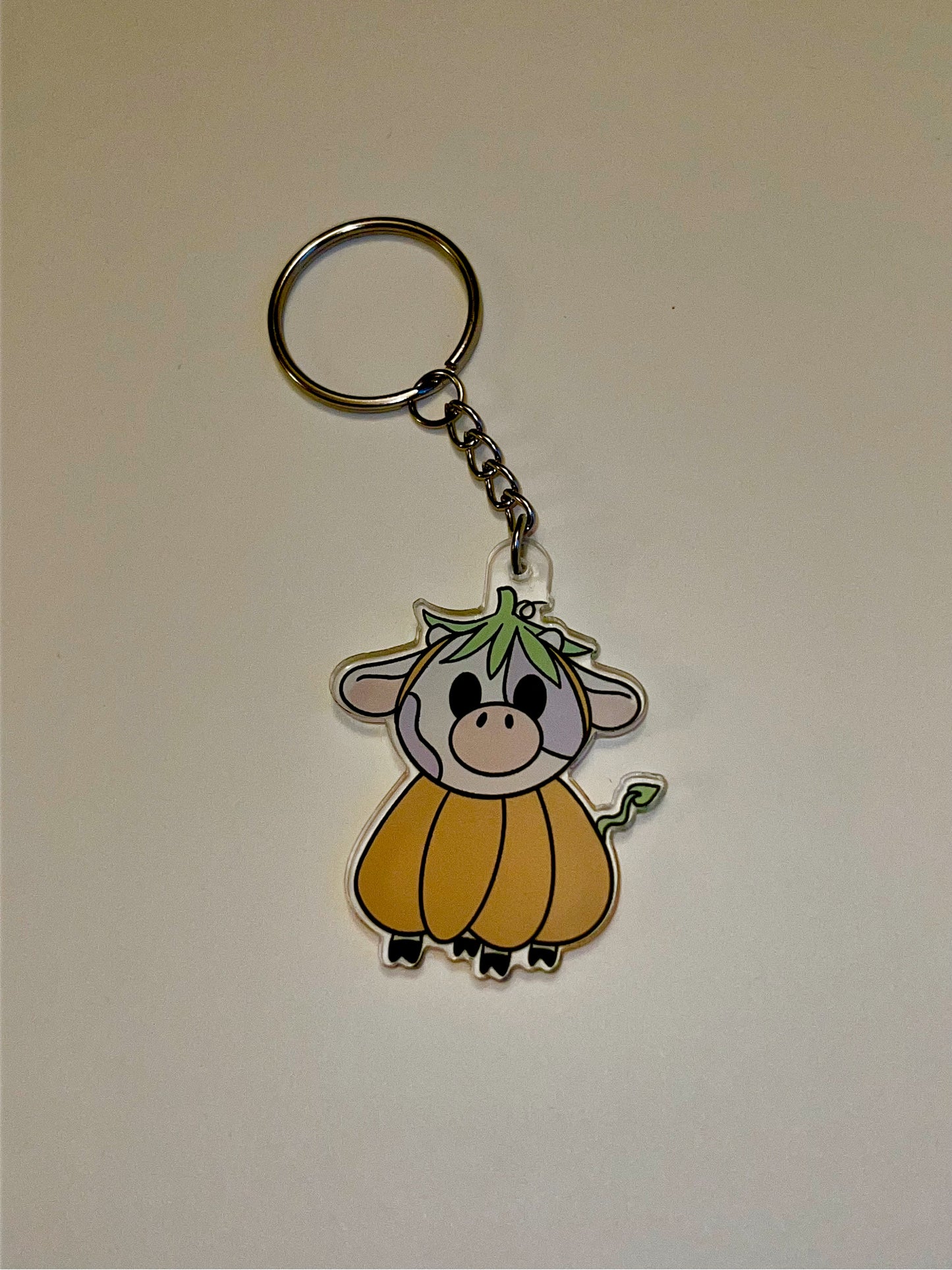 Pumpkin Cow Acrylic Keychain